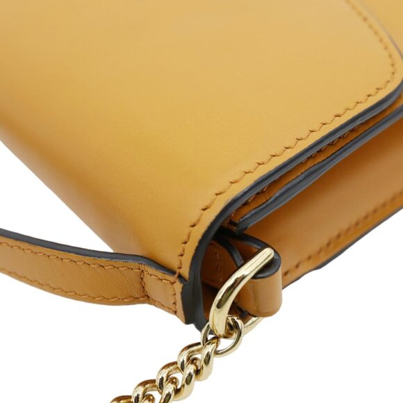 Gucci Zumi Flap Smooth Leather Shoulder Bag Yellow 572375 - Picture 7 of 16